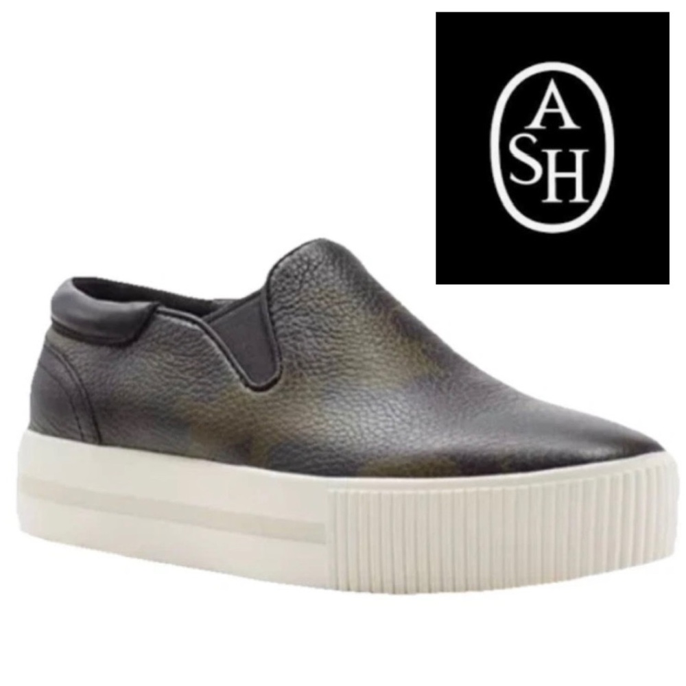 🦜 ASH Camo Karma Slip-on Leather Sneakers Camouflage Shoes US 9 EU 40